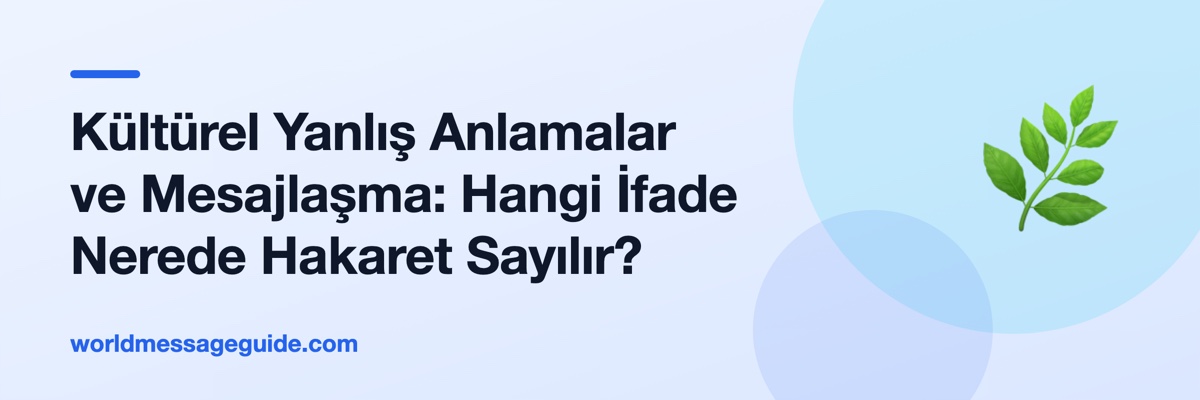 Kültürel Yanlış Anlamalar ve Mesajlaşma: Hangi İfade Nerede Hakaret Sayılır?
