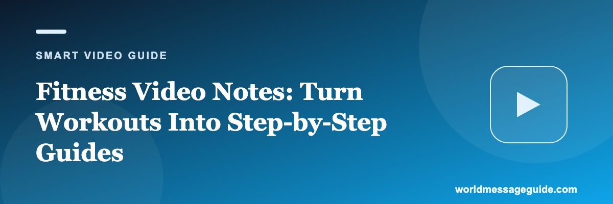 Fitness Video Notes: Turn Workouts Into Step-by-Step Guides